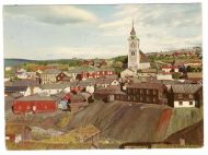 Røros. Parti fra byen med kirken. 60 tallet.