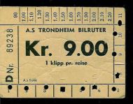 89238. Klippekort fra Trondheim Bilruter