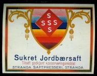 STRANDA SAFTPRESSERI, STRANDA, Sukret Jordbærsaft