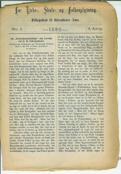 1880,nr 001, For Kirke-, Skole og Folkeoplysning.