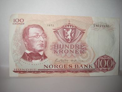 1972, 100 KRONER, nr T4025650.