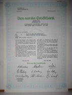 Den norske Creditbank, 7  aksjer, 1985, aksjebrev  nr 1108122