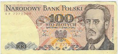 1986, 100 ZLOTYCH, Polen