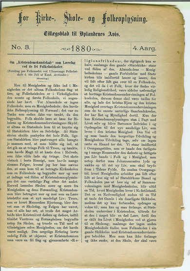 1880,nr 003, For Kirke-, Skole og Folkeoplysning.