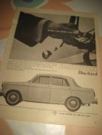 Reklameark fra 1962, ca 22*35 cm stort. DATSUN BLUEBIRD. 