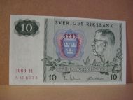 1963,  H,     A458575,                                          10 KRONOR.