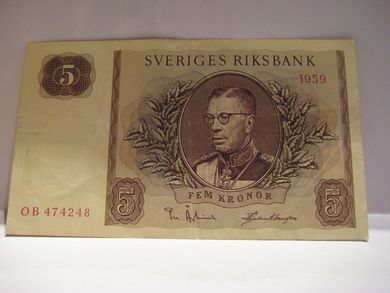 1959, 5 KRONOR, OB474248