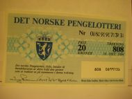 1984, trekning 808,                  DET NORSKE PENGELOTTERI.            Nr. 0899731.