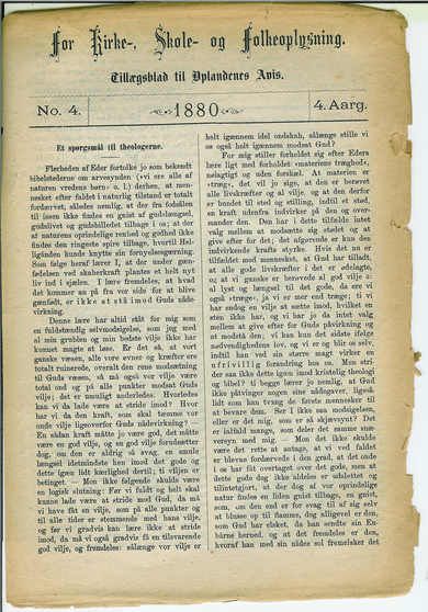 1880,nr 004, For Kirke-, Skole og Folkeoplysning.