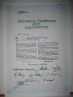 Den norske Creditbank, 11 aksjer, 1984, aksjebrev  nr 365211