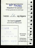 Rabattkort for person,  fra Møre og Romsdals Fylkesbåtar.                    RAUMA 11. FEB. 90