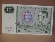 1968,  H,    O481054                                           10 KRONOR.