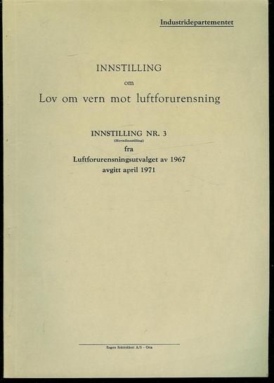 Lov om vern mot luftforurensing. 1971