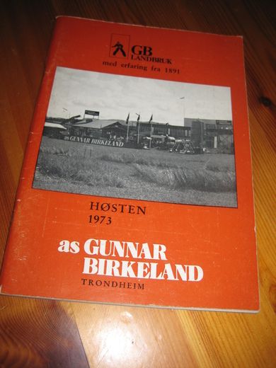 1973,høst, Produktkatalog fra Gunnar Birkeland, Trondheim.