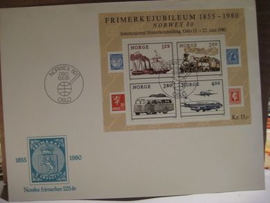 1980, 13,6, NORWEX 80, FRIMERKEJUBILEUM 1855-1980.