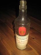 Flaske uten innhold, MACKINLAY'S OLD SCOTCH WHISKY, 60-70 tallet.