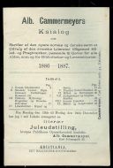 1887, Alb. Cammermeyers Katalog over Skrifter af den nyere norske og danske samt et udvalg af den Svenske Literatur tilligemed Billed- og Pragtværker, passende til Gaver for alle Aldre, som og for Bibliotheker og Læseselskaber. 1886-1887.