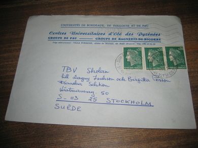 Pent brev fra 1971. Med innhold.