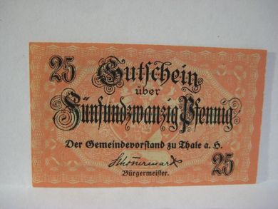 1921, FUNFUNDZWANZIG PFENNIG.