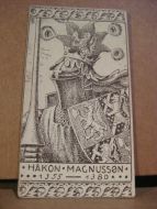 Historiske personer: Norges kongerekke, 1355 -1380, HÅKON MAGNUSSØN,  samlebilde fra 20-30 tallet, låg i tobakseskene på den tid.