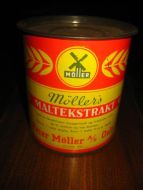 Boks uten innhold, Møller's MALTEKSTRAKT, fra Peter Møller, Oslo, 50-60 tallet.