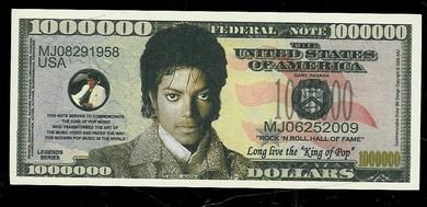 2009, FEDERAL NOTE. MICHAEL JACKSON.