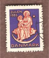 1935, DANSK JULEMERKE, stempla.