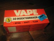 Eske med ubrukt innhold, VAPE 10 INNSEKTSBRIKKER, 70 tallet.