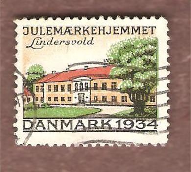 1934, julemerke fra Danmark, stempla.