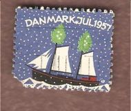 1957, julemerke fra Danmark, ustempla.