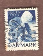 1943, julemerke fra Danmark, stempla.