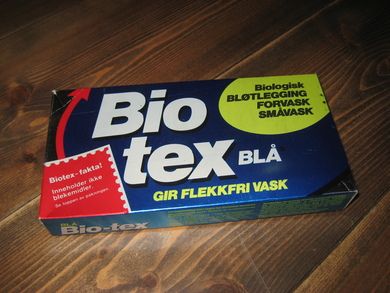 Uåpna eske med innhold, Bio tex BLÅ. Liten pakke. Fra TOMTEN FABRIKKER.