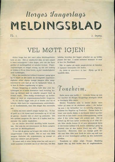 1948,nr 001, Norges Sangerlags MELDINGSBLAD