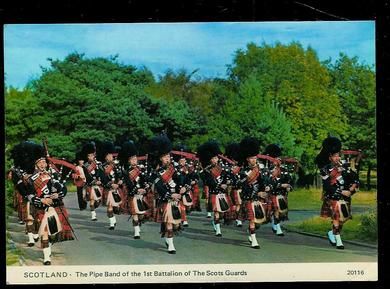 SCOTLAND- The Pipe Band of the 1st Battalion of the Scots Guarde.