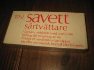 Eske med ubrukt innhold, SAVETT, sårtvettare, 10 stk, 60 tallet