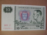 1977,  T, C088813,                     10 KRONOR.