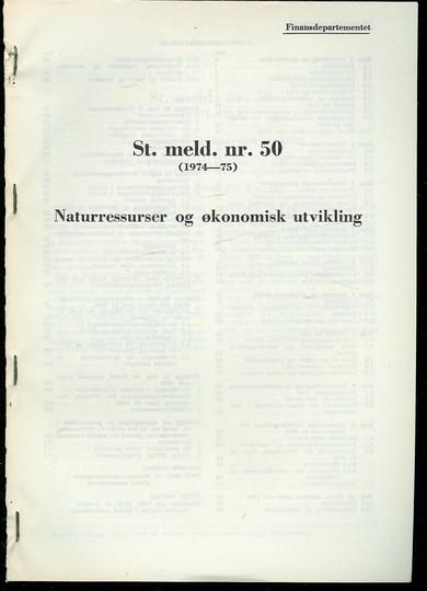 Naturresurser og økonomisk utvikling. 1974-75