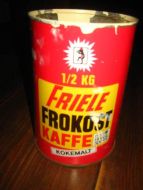 Friele FROKOST KAFFE boks uten lokk, 60-70 tallet.