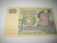 1981, 5 KRONOR.          A 876641.