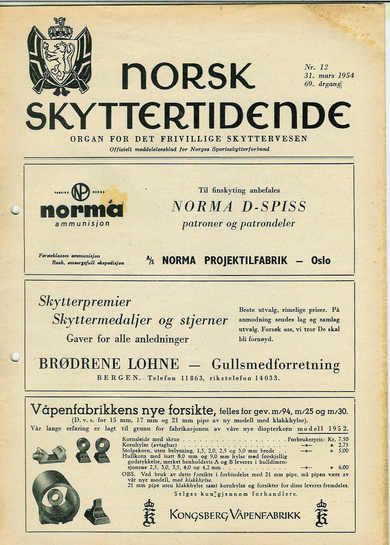 1954,nr 012, NORSK SKYTTERTIDENDE.