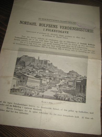 nordahl rolfsens verdenshistorie i folkeudgave. 1906.