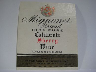 Mignonet Brand Sherry.