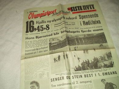 1952, Olympiasport Arbeiderbladet.