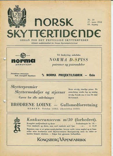 1954,nr 010, NORSK SKYTTERTIDENDE.