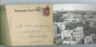 PANORAMIC POST CARD, MIDWAY & UNIVERSITY OF CHICAGO, 1909