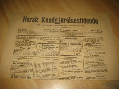 1904,nr 246, Norsk Kundgjørelsestidende.