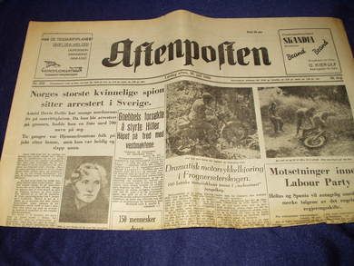 1945,nr 332, aftennummer, Aftenposten