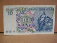 1968, 10 KRONOR, 0028578, strøken seddel