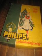 Eske med innhold, PHILLIPS Juletrebelysning, 50-60 tallet.