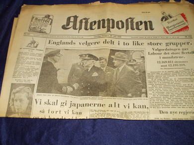 1945,nr 331, morgennummer, Aftenposten